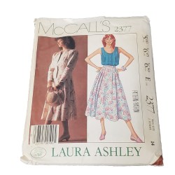 2377 MCCALLS LAURA ASHLEY COLLAR JACKET, SLEEVELESS TOP,  FIVE GORE SKIRT PATTERN 8  or 10 OR 16  choice UNCUT